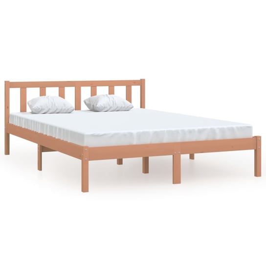 vidaXL Rama łóżka, miodowy brąz, lite drewno sosnowe, 140 x 190 cm vidaXL