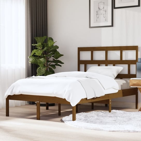 vidaXL Rama łóżka, miodowy brąz, lite drewno sosnowe, 140x200 cm vidaXL