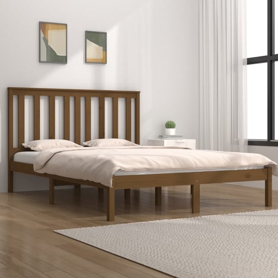 vidaXL Rama łóżka, miodowy brąz, lite drewno sosnowe, 180x200 cm vidaXL