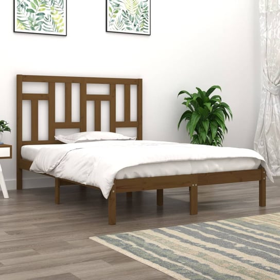 vidaXL Rama łóżka, miodowy brąz, lite drewno sosnowe, 200 x 200 cm vidaXL