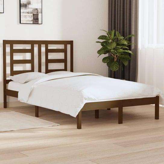 vidaXL Rama łóżka, miodowy brąz, lite drewno sosnowe, 90x200 cm vidaXL