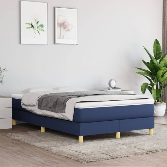 vidaXL Rama łóżka, niebieska, 120x200 cm, obita tkaniną vidaXL