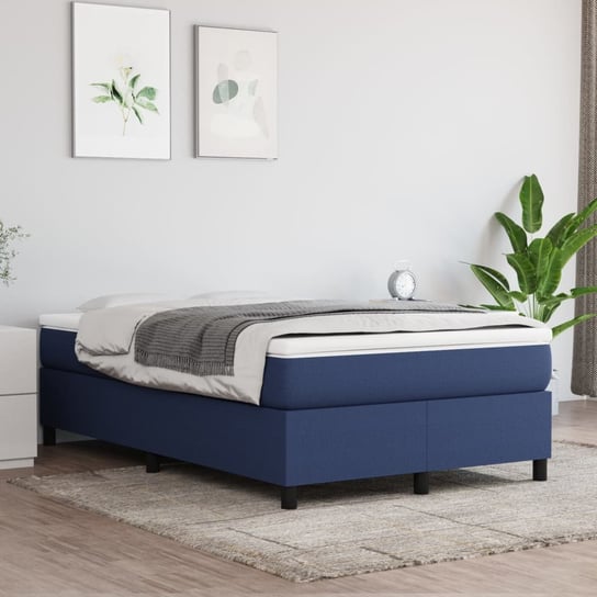 vidaXL Rama łóżka, niebieska, 120x200 cm, obita tkaniną vidaXL