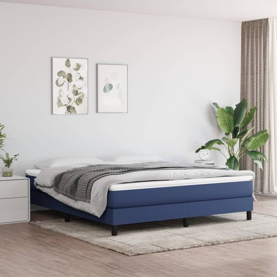 vidaXL Rama łóżka, niebieska, 160 x 200 cm, obita tkaniną vidaXL