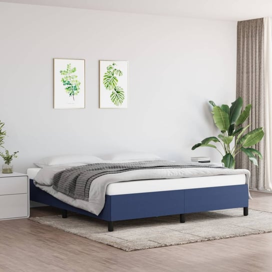 vidaXL Rama łóżka, niebieska, 180x200 cm, obita tkaniną vidaXL