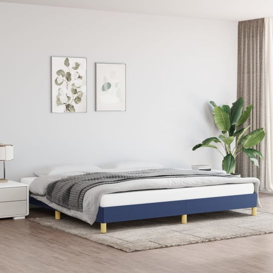 vidaXL Rama łóżka, niebieska, 200x200 cm, obita tkaniną vidaXL
