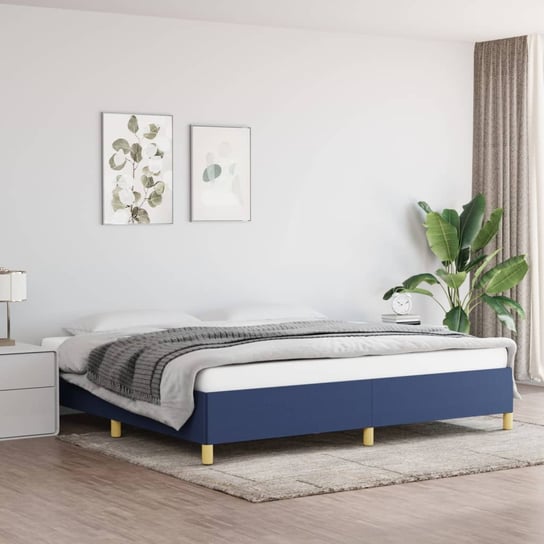 vidaXL Rama łóżka, niebieska, 200x200 cm, obita tkaniną vidaXL