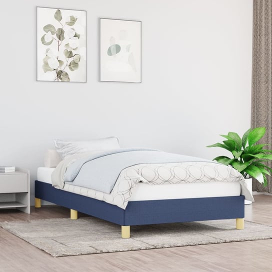vidaXL Rama łóżka, niebieska, 80 x 200 cm, tapicerowana tkaniną vidaXL