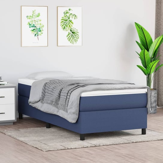 vidaXL Rama łóżka, niebieska, 80 x 200 cm, tapicerowana tkaniną vidaXL