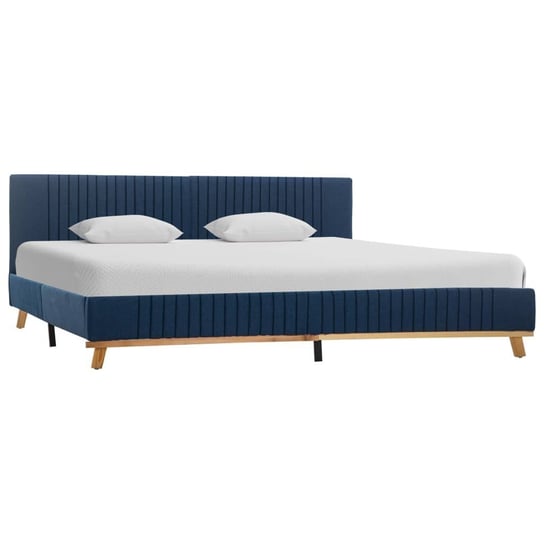 vidaXL Rama łóżka, niebieska, tapicerowana tkaniną, 160 x 200 cm vidaXL