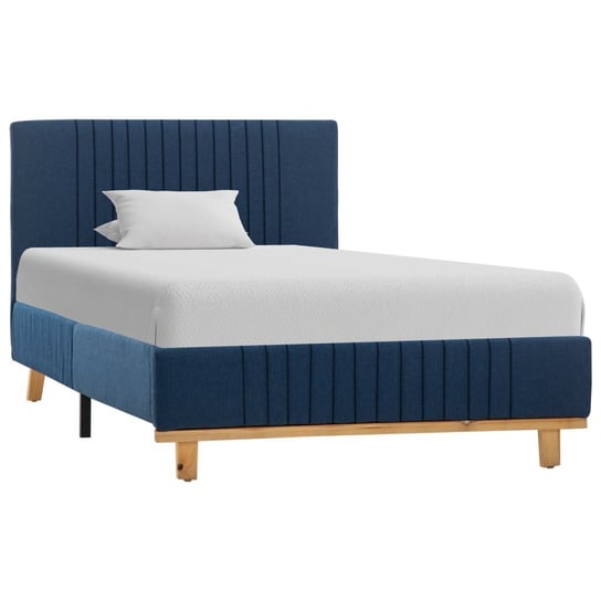 vidaXL Rama łóżka, niebieska, tapicerowana tkaniną, 90 x 200 cm vidaXL