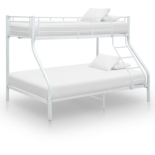 vidaXL Rama łóżka piętrowego, biała, metalowa, 140x200 cm/90x200 cm vidaXL