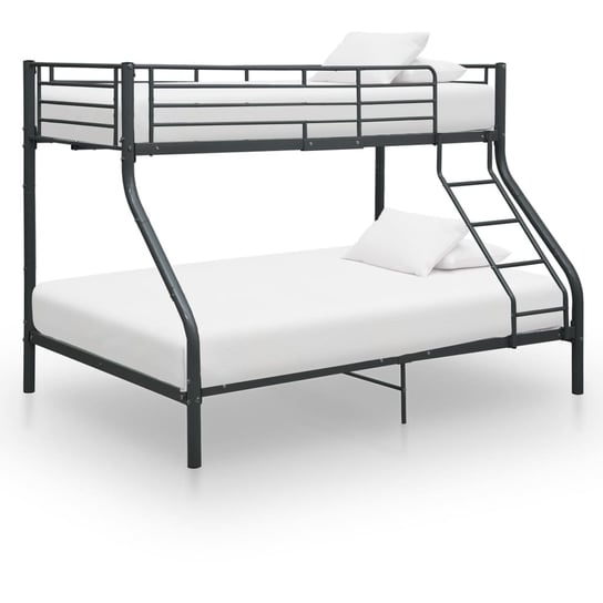 vidaXL Rama łóżka piętrowego, czarna, metalowa, 140x200 cm/90x200 cm vidaXL