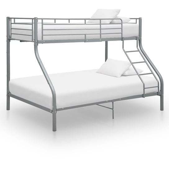 vidaXL Rama łóżka piętrowego, szara, metalowa, 140x200 cm/90x200 cm vidaXL