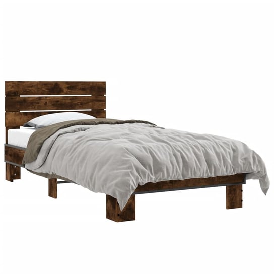 vidaXL Rama łóżka, przydymiony dąb, 90x190 cm, materiał drewnopochodny vidaXL