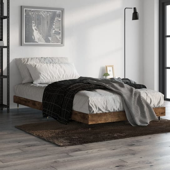 vidaXL Rama łóżka, przydymiony dąb, 90x200 cm, materiał drewnopochodny vidaXL