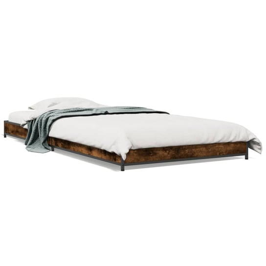 vidaXL Rama łóżka, przydymiony dąb, 90x200 cm, materiał drewnopochodny vidaXL