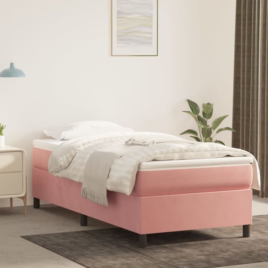 vidaXL Rama łóżka, różowa, 100 x 200 cm, tapicerowana aksamitem vidaXL