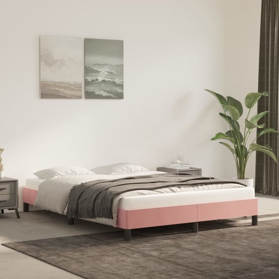 vidaXL Rama łóżka, różowa, 140x190 cm, aksamitna vidaXL