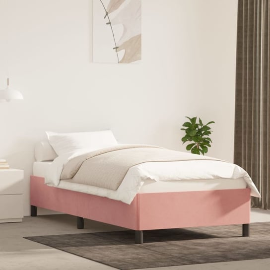 vidaXL Rama łóżka, różowa, 80x200 cm, tapicerowana aksamitem vidaXL