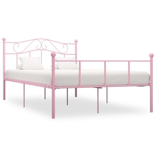 vidaXL Rama łóżka, różowa, metalowa, 140 x 200 cm vidaXL