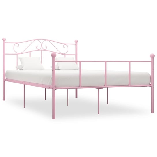 vidaXL Rama łóżka, różowa, metalowa, 160 x 200 cm vidaXL