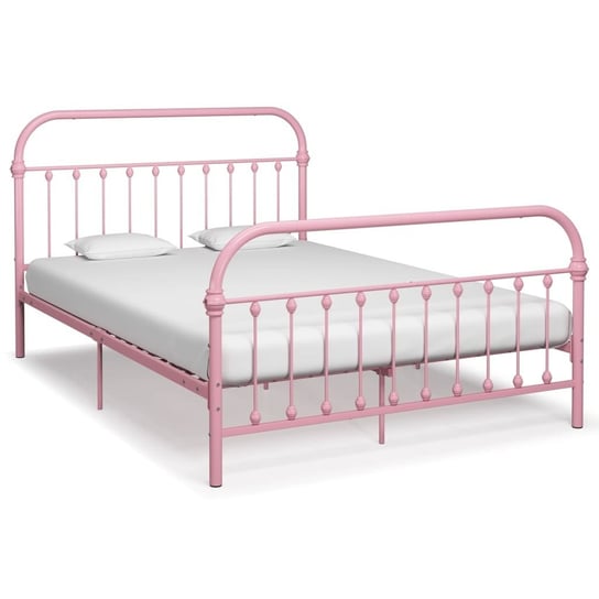 vidaXL Rama łóżka, różowa, metalowa, 160 x 200 cm vidaXL