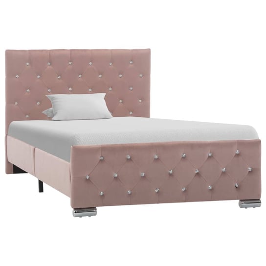 vidaXL Rama łóżka, różowa, tapicerowana aksamitem, 100x200 cm vidaXL