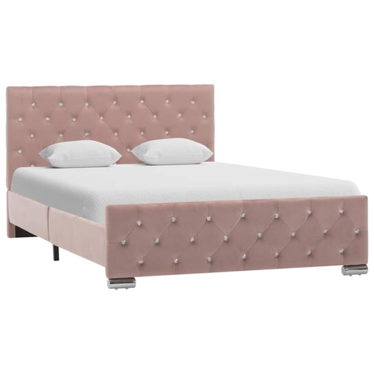 vidaXL Rama łóżka, różowa, tapicerowana aksamitem, 120x200 cm vidaXL