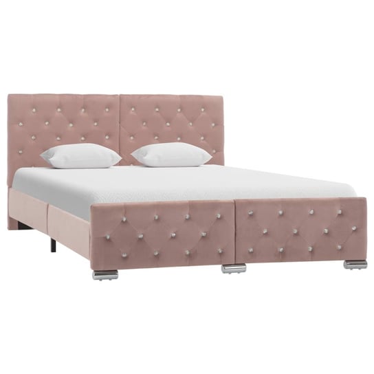 vidaXL Rama łóżka, różowa, tapicerowana aksamitem, 140x200 cm vidaXL