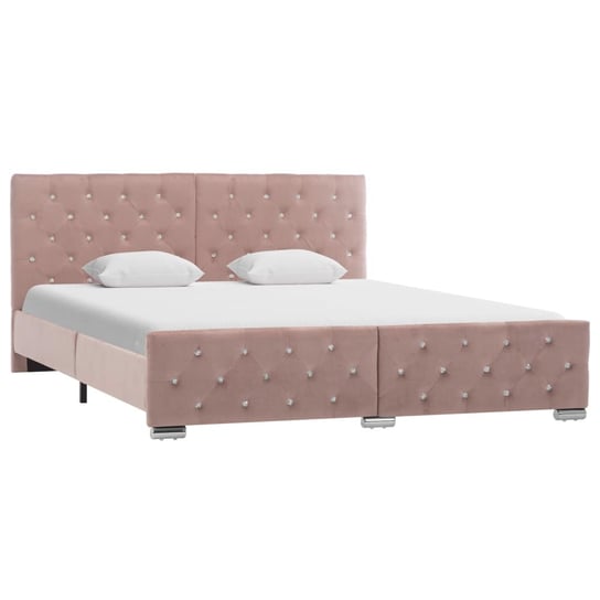 vidaXL Rama łóżka, różowa, tapicerowana aksamitem, 160x200 cm vidaXL