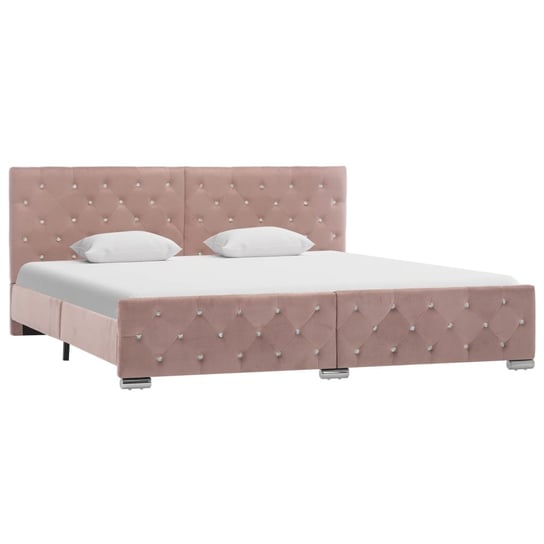 vidaXL Rama łóżka, różowa, tapicerowana aksamitem, 180x200 cm vidaXL