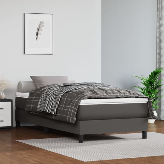 vidaXL Rama łóżka, szara, 100x200 cm, sztuczna skóra vidaXL