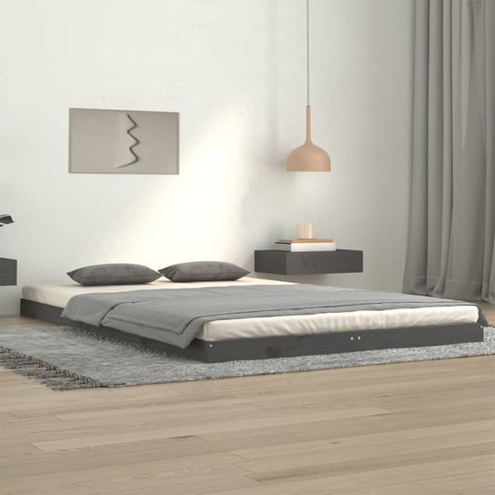 vidaXL Rama łóżka, szara, 120 x 200 cm, lite drewno sosnowe vidaXL
