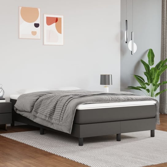 vidaXL Rama łóżka, szara, 120x200 cm, sztuczna skóra vidaXL