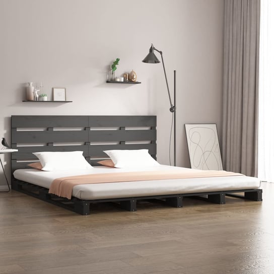 vidaXL Rama łóżka, szara, 160 x 200 cm, lite drewno sosnowe vidaXL