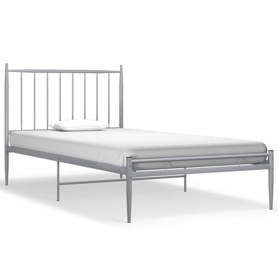 vidaXL Rama łóżka, szara, metalowa, 100 x 200 cm vidaXL