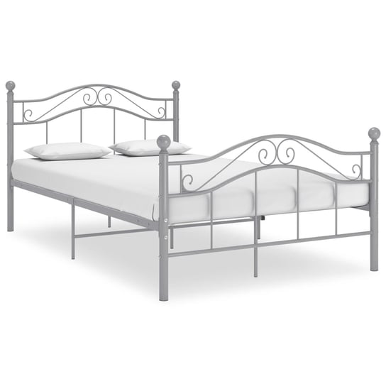 vidaXL Rama łóżka, szara, metalowa, 120 x 200 cm vidaXL