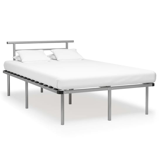 vidaXL Rama łóżka, szara, metalowa, 120 x 200 cm vidaXL
