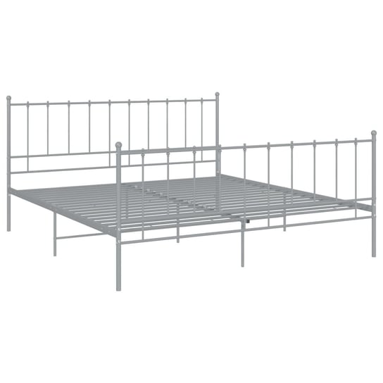 vidaXL Rama łóżka, szara, metalowa, 140 x 200 cm vidaXL