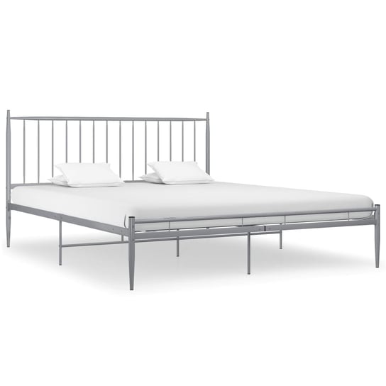 vidaXL Rama łóżka, szara, metalowa, 140x200 cm vidaXL