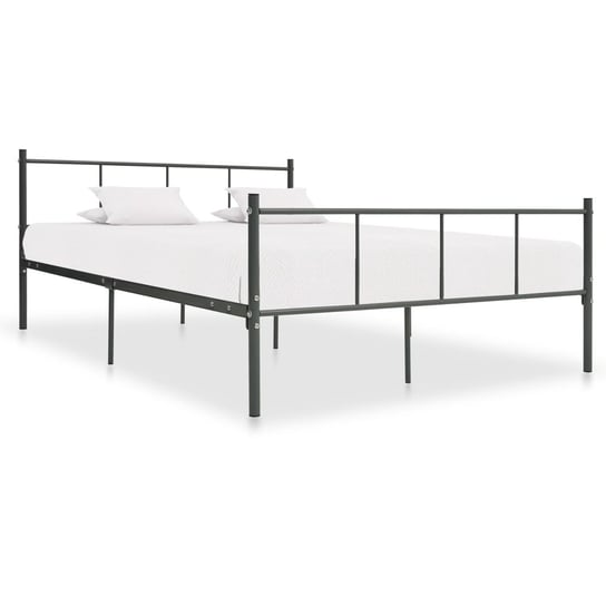 vidaXL Rama łóżka, szara, metalowa, 160 x 200 cm vidaXL