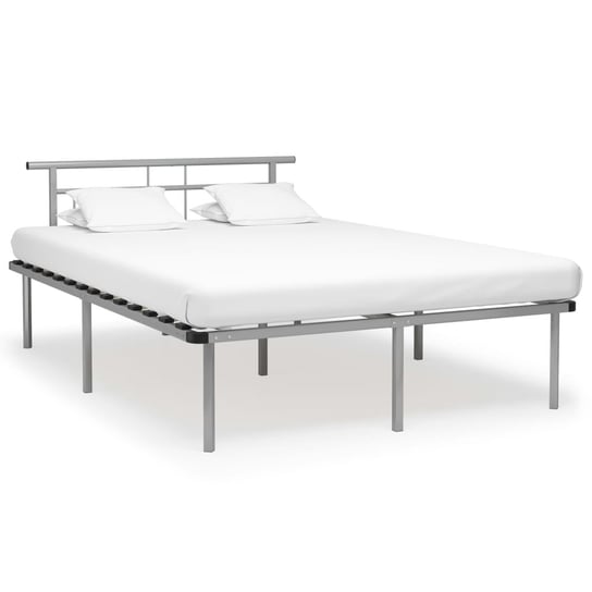 vidaXL Rama łóżka, szara, metalowa, 160 x 200 cm vidaXL