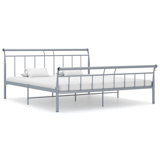 vidaXL Rama łóżka, szara, metalowa, 160x200 cm vidaXL