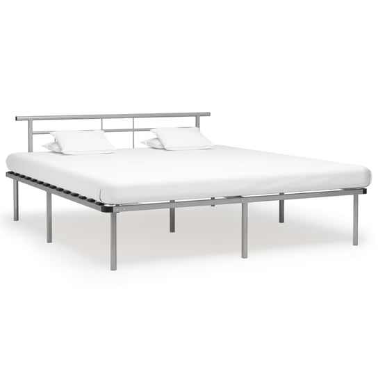 vidaXL Rama łóżka, szara, metalowa, 200 x 200 cm vidaXL