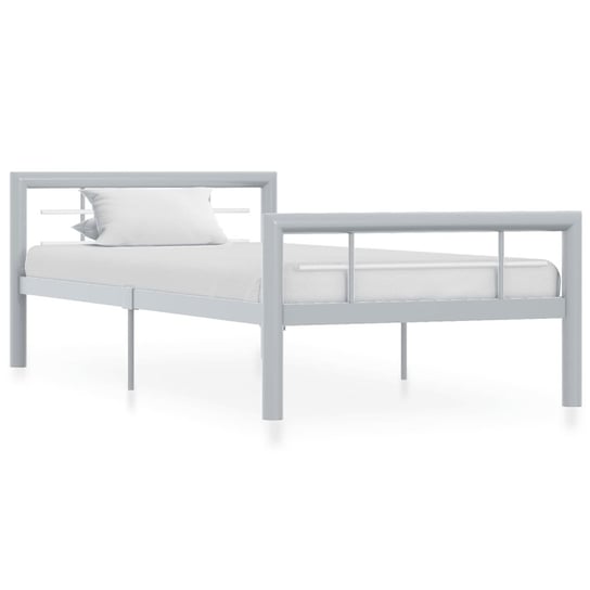 vidaXL Rama łóżka, szaro-biała metalowa, 100 x 200 cm vidaXL