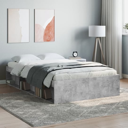 vidaXL Rama łóżka, szarość betonu, 120x190 cm vidaXL