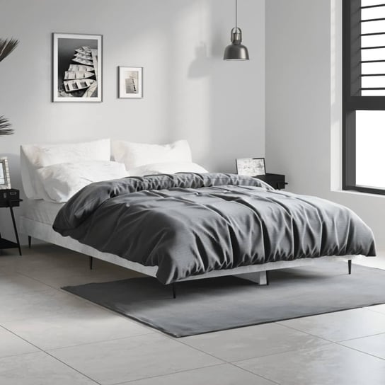 vidaXL Rama łóżka, szarość betonu, 120x190 cm, materiał drewnopochodny vidaXL