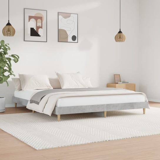 vidaXL Rama łóżka, szarość betonu, 120x200 cm, materiał drewnopochodny vidaXL