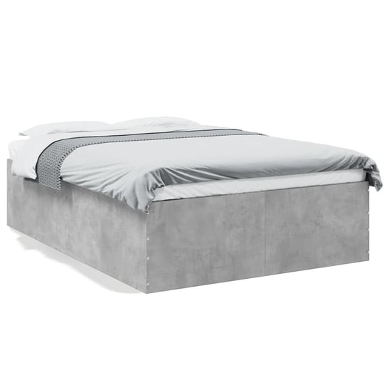 vidaXL Rama łóżka, szarość betonu, 135x190 cm, materiał drewnopochodny vidaXL
